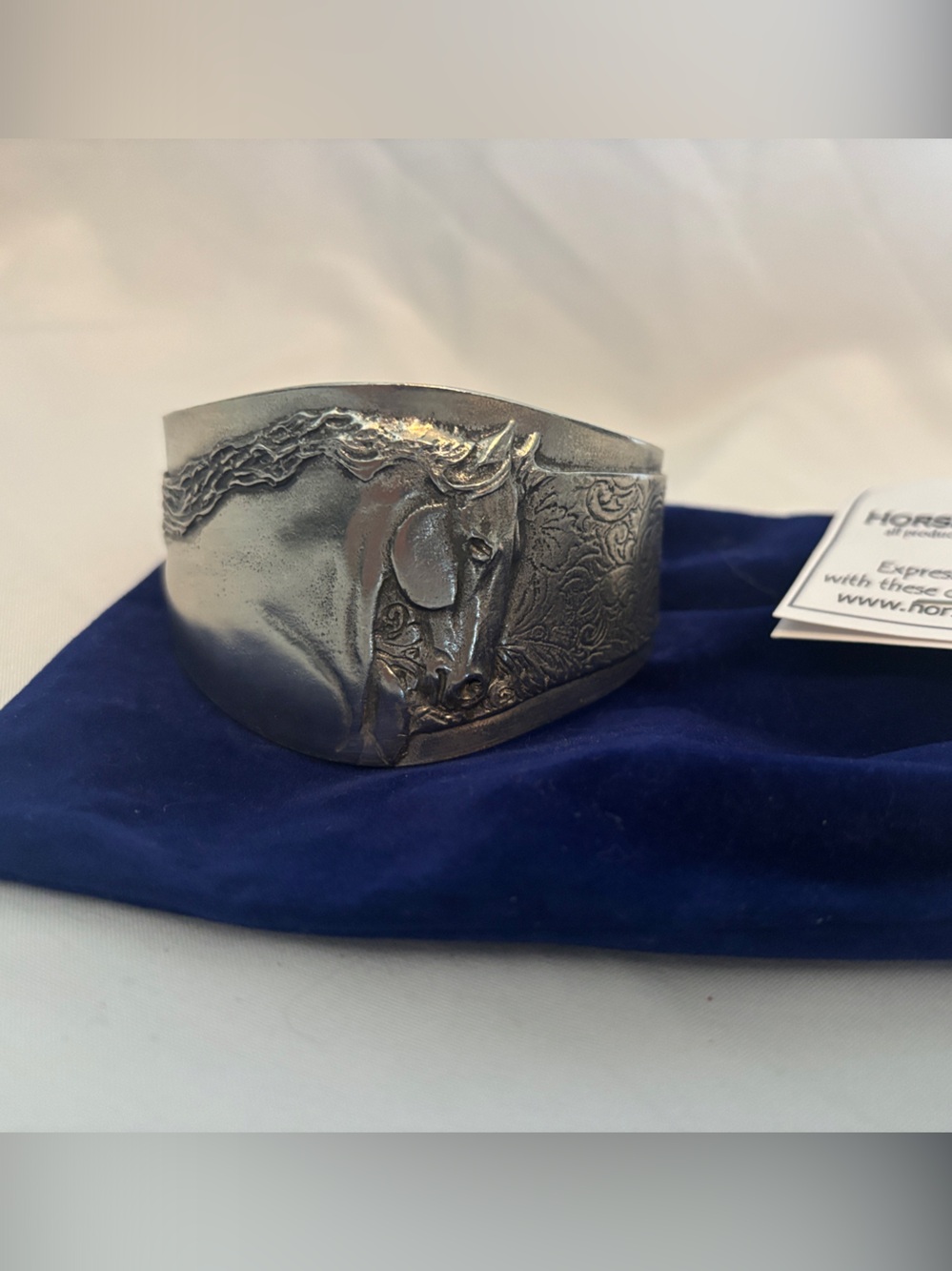 Silver Cuff Horse Bracelet